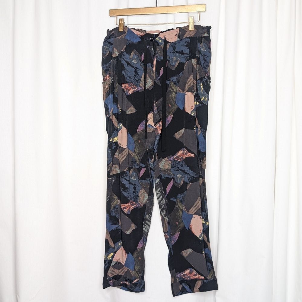 Aritzia Wilfred Allant Pant Cropped Tie Waist Pant Pull On Abstract Artsy